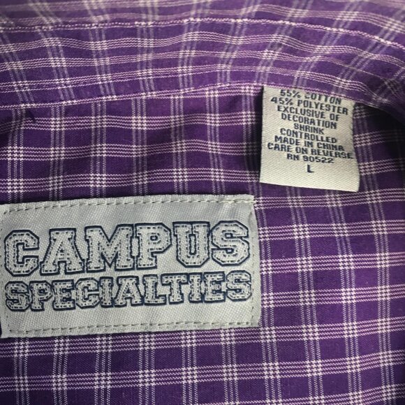Louisiana State Tigers Shirt Mens Large Purple NCAA College LSU Button Down - Picture 6 of 14